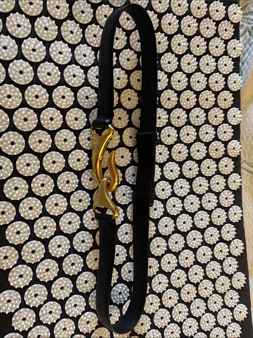 Black Belt with Gold Decorative Buckle